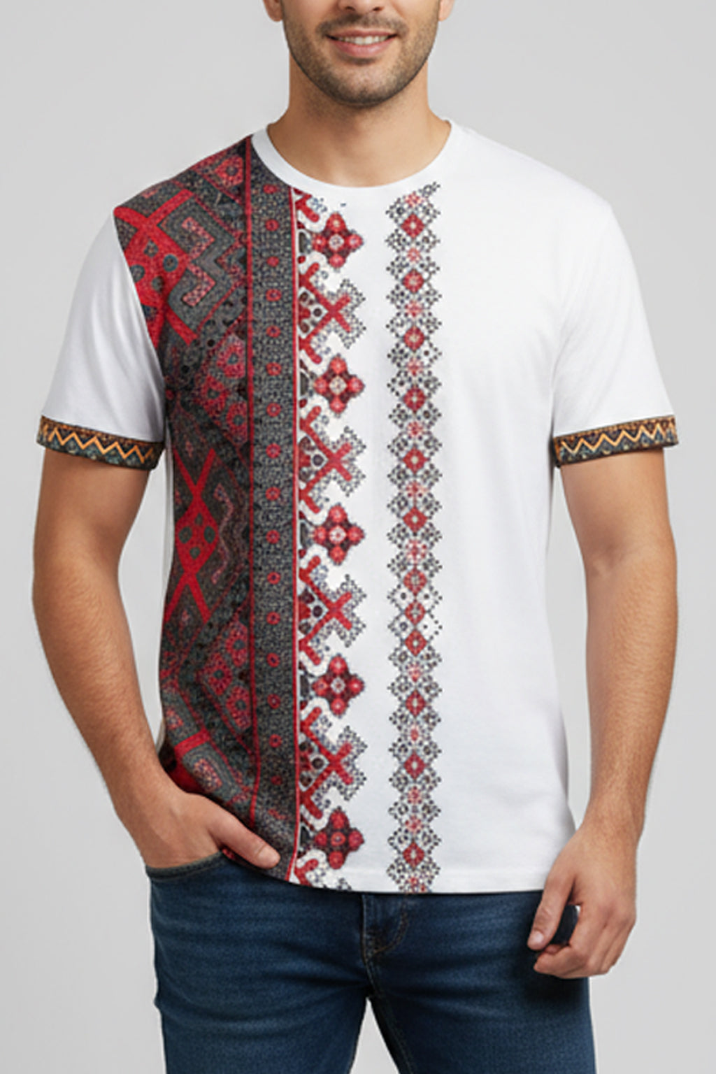 Cross Motif Men Premium T-shirt