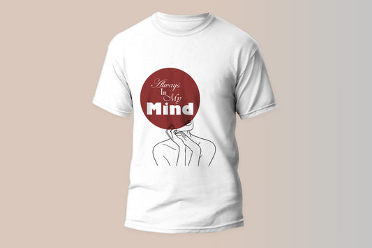 Thoughts Line Art Graphic T-Shirt – Trendy Style in Jersey Comfort