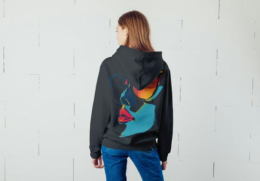 Trendy Hoodie Side Face Bold Design.