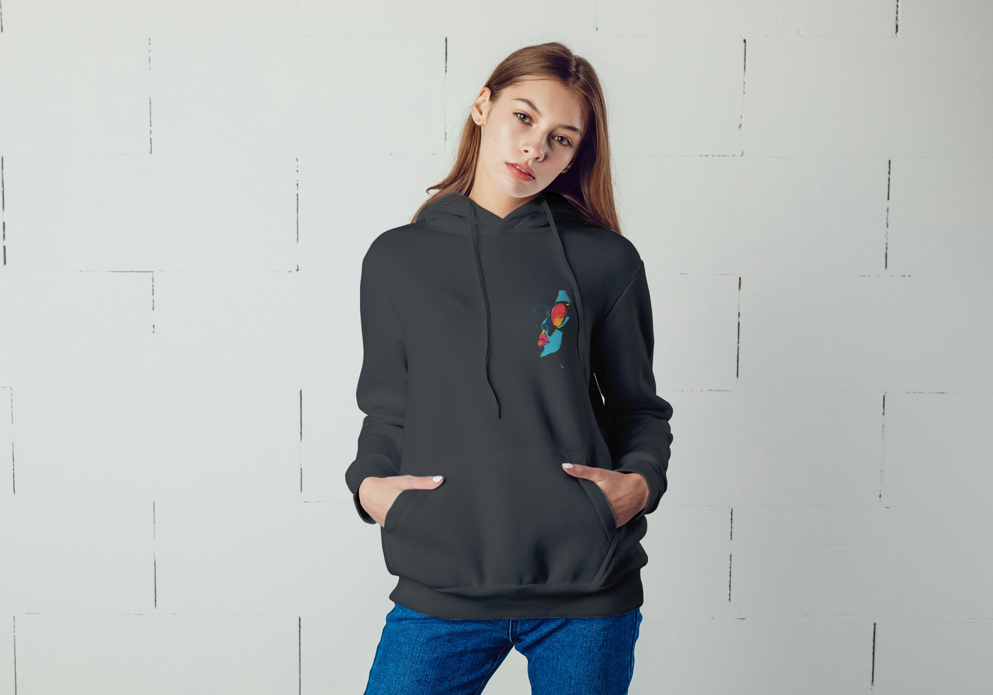 Trendy Hoodie Side Face Bold Design.